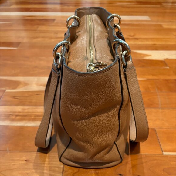 Coach Jes Tote Pebble Leather Saddle Brown Bag 76701 - Picture 4 of 13